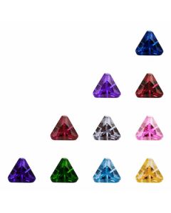 Colored Triangle Corner Cut Cubic Zirconia Stones