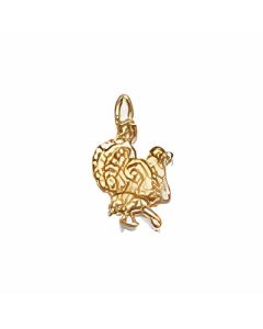 10K Yellow Gold 3D Turkey Charm