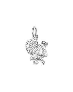 Silver 3D Turkey Charm