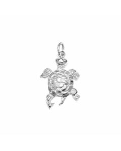 Silver 3D Turtle Charm