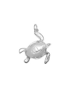 Silver 3D Sea Turtle Charm