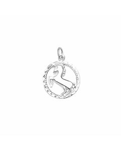 Silver Unicorn in a Circle Charm