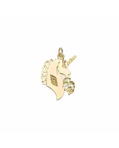 10K Yellow Gold Unicorn's Head Pendant