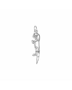 Silver 3D Weasel Charm