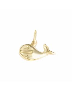 14K Yellow Gold Hollow Italian Whale Pendant