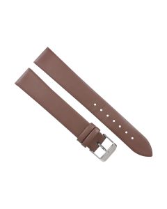 18mm Light Brown Extra Long Plain Smooth Leather Watch Band