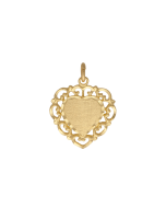 10K Yellow Gold Victorian Heart Charm