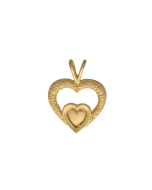 10K Yellow Gold Double Heart Pendant