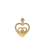 10K Yellow Gold Double Heart Pendant