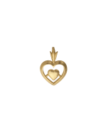 10K Yellow Gold Double Heart Pendant