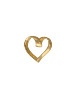 10K Yellow Gold Curled Floating Heart Pendant