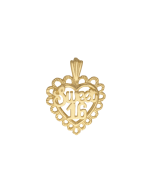 10K Yellow Gold Fancy Heart "Sweet 16" Pendant