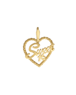 10K Yellow Gold Fancy Heart "Sweet 16" Pendant