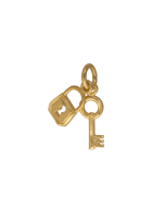 10K Yellow Gold Mini Key & Lock Charm