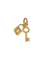 10K Yellow Gold Mini Key & Lock Charm