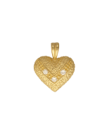 10K Yellow Gold Rugged Heart with C.Z Pendant