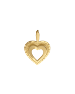 10K Yellow Gold Small Double Heart Pendant