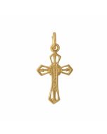 10K Yellow Gold Tiny Bottony Cross Charm