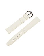 18mm White Flat Non Padded Lizard Print Leather Watch Bands