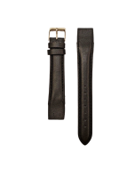 18mm Black Smooth Padded Stitched Taped Ends Leather Watch Band
