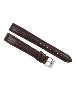 18mm Brown Padded Crocodile Print Taped Ends Leather Watch Band