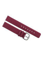 18mm Burgundy Flat Lizard Print Leather Watch Band