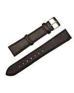 18mm Black Flat Scratched Stitched Leather Watch Band