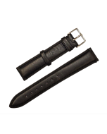 18mm Black Padded Stitched Leather Watch Band