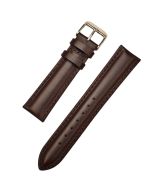 18mm Brown Smooth Heavy Padded Stitched Leather Watch Band