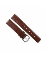 18mm Brown Flat Lizard Print Leather Watch Band