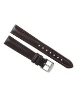 18mm Brown Thick Padded Scratched Style Leather Watch Band