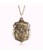 14K Yellow Gold Saint Michael Medallion Pendant