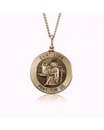 14K Yellow Gold Saint Luke Medallion Pendant