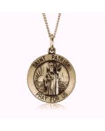 14K Yellow Gold Saint Patrick Medallion Pendant