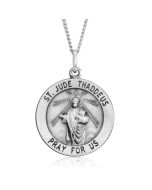 Silver Saint Jude of Thaddeus Medallion Pendant