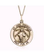 14K Yellow Gold Saint Jude of Thaddeus Medallion Pendant