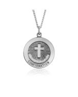 Silver Confirmation Medallion Pendant