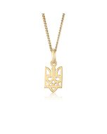 10K Yellow Gold Mini Ukrainian Trident Pendant