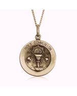 14K Yellow Gold Holy Communion Medallion Pendant