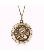 14K Yellow Gold "Our Lady of Assumption" Medallion Pendant