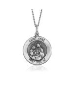 Silver Saint Anne Medallion Pendant