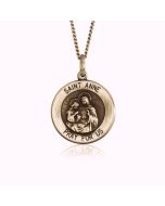 14K Yellow Gold Saint Anne Medallion Pendant