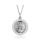 Silver Saint Anne De Beaupre Medallion Pendant