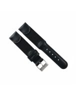 18mm Black Nylon and Leather Combo Watch Band