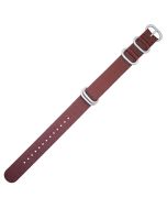Brown 22mm Long NATO Four Rings Nylon Watch Strap