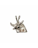 Silver Longhorn Steer Bull's Head Pendant