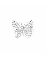 Silver Big Filigree Winged CZ Butterfly Pendant