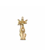 10K Yellow Gold Siamese Cat Pendant