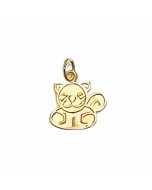 10K Yellow Gold Angry Cat Charm