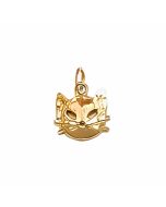 10K Yellow Gold Cat's Face Charm